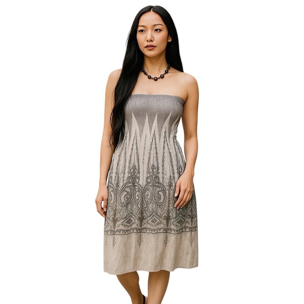 Anthropologie Dress Convertible OS Brown Tan Lapis Fairy vacation summer light